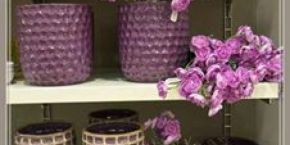 CasaBianca purple vases and flowerpots